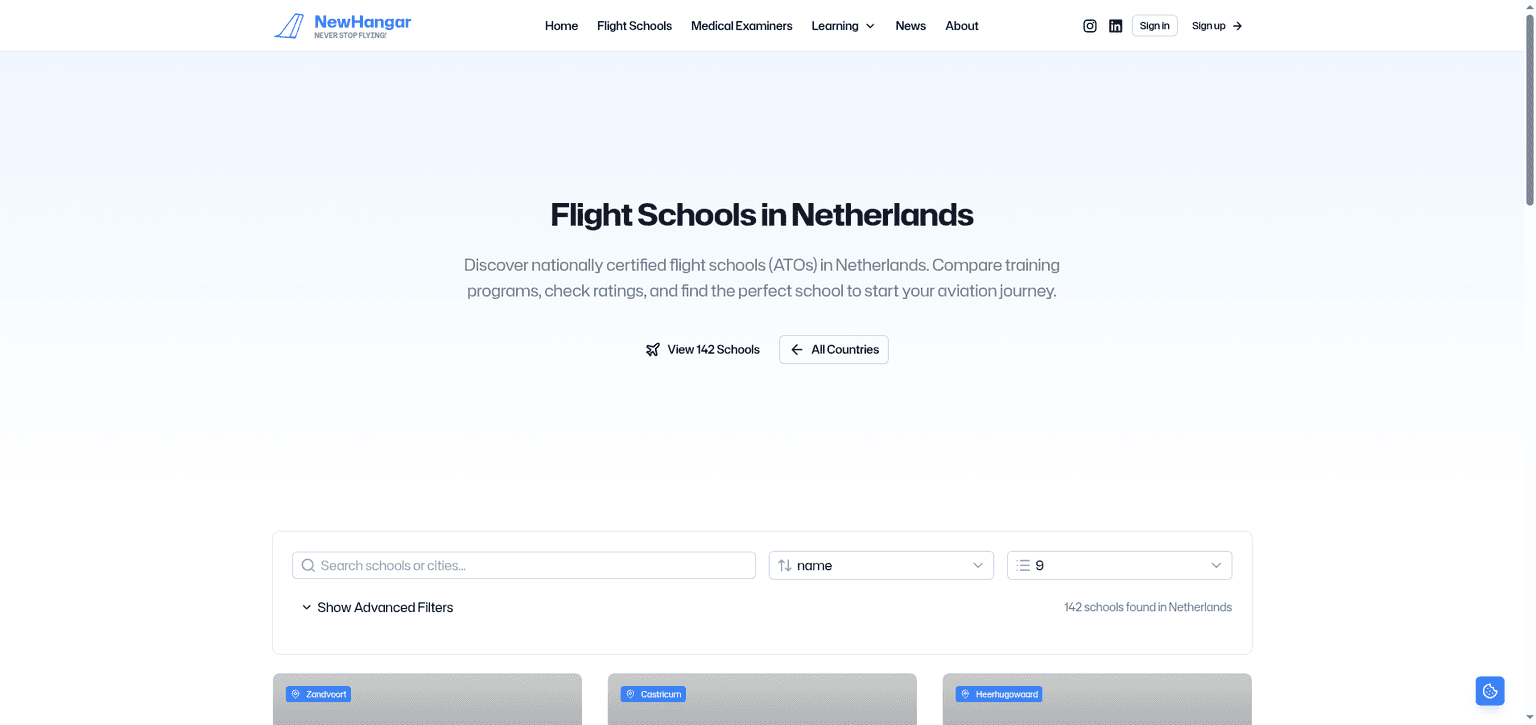 Find Flight Schools in the Netherlands: Complete ATO Directory