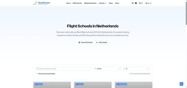 Find Flight Schools in the Netherlands: Complete ATO Directory